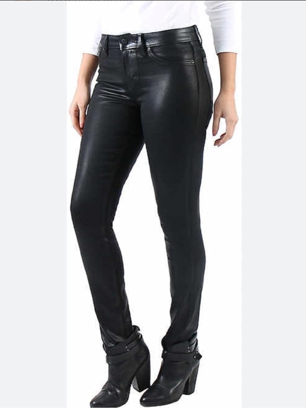 Level 99 Black Coated Skinny Pants size 2/ 26